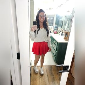 Red Women's Skort